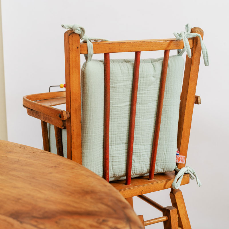 coussin de chaise haute en coton bio vert