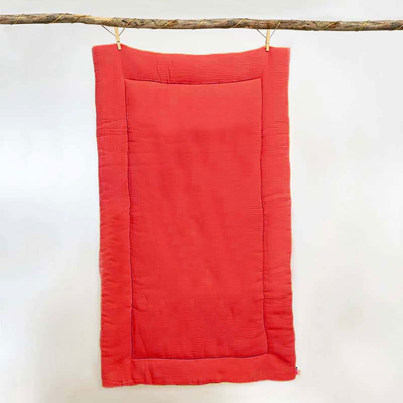 edredon rouge en coton biologique papate 65x120