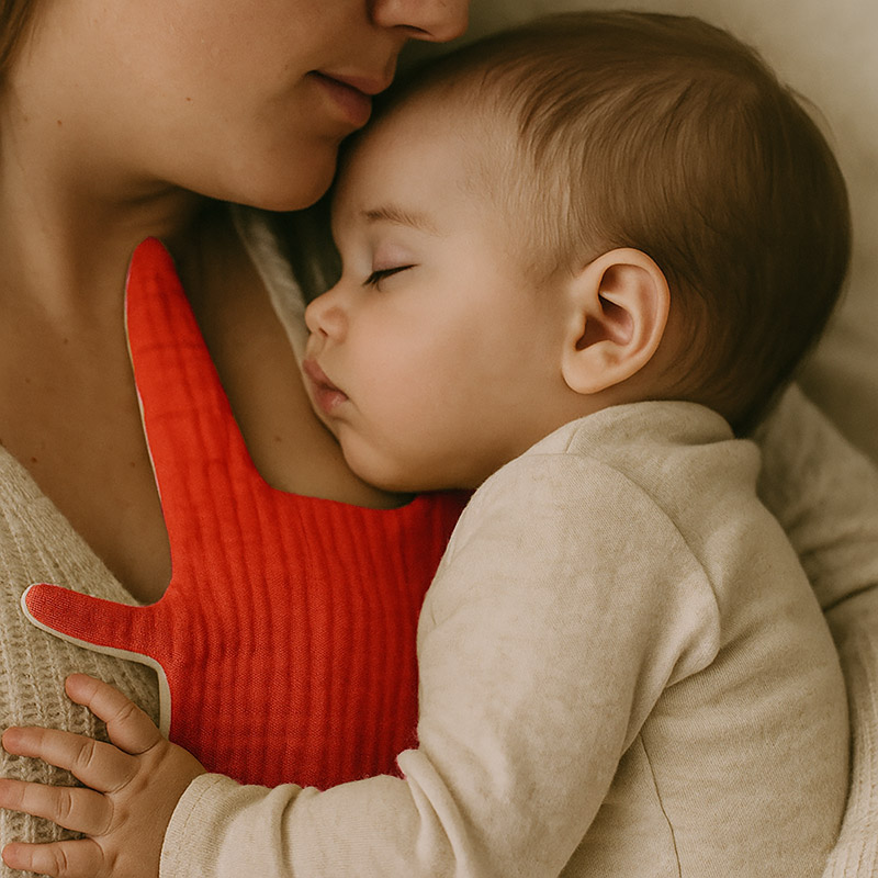 doudou plat en coton bio fraise fille