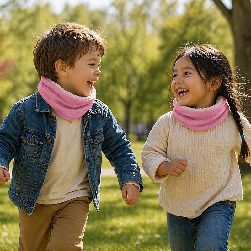 tour de cou en coton bio rose enfant fille