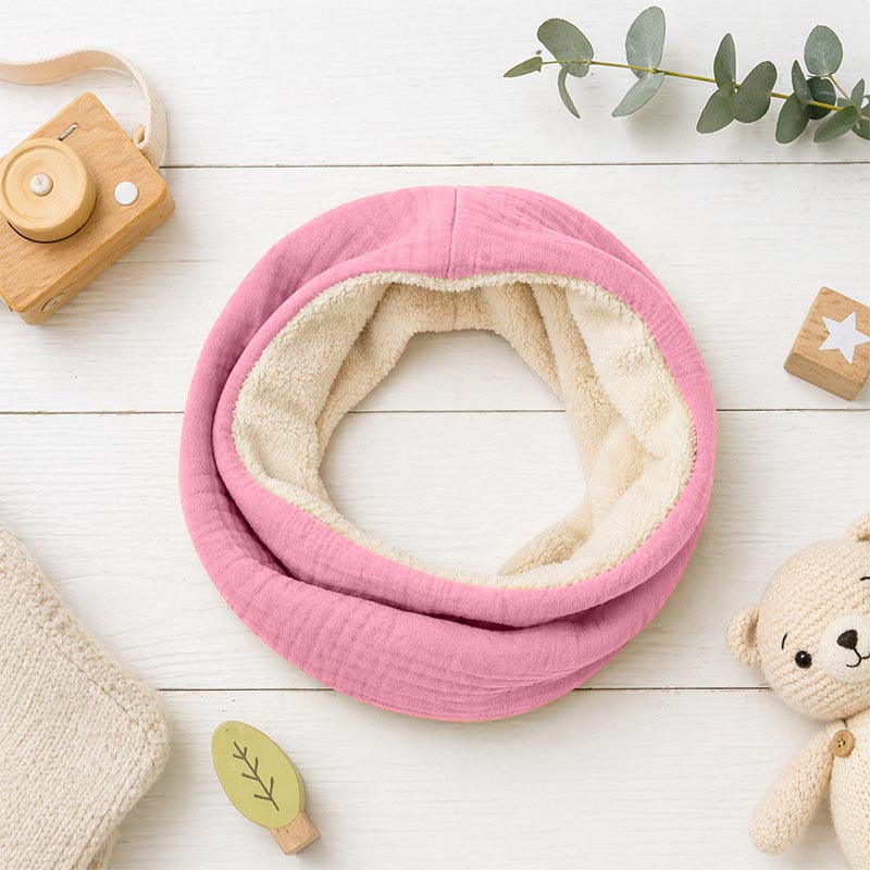 tour de cou en coton biologique rose GOTS