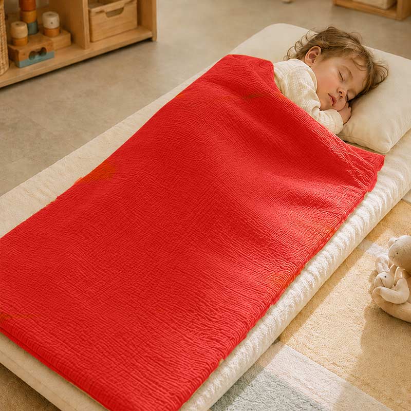 sac couchage en gaze coton bio fraise