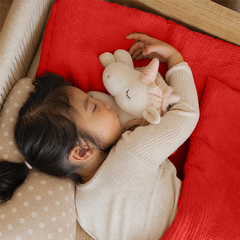 sac couchage enfant en gaze coton bio rouge enfant